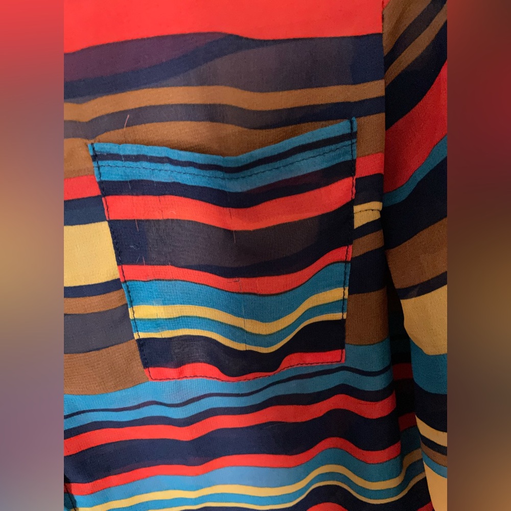 Sheer vibrant striped top m - Picture 4 of 8